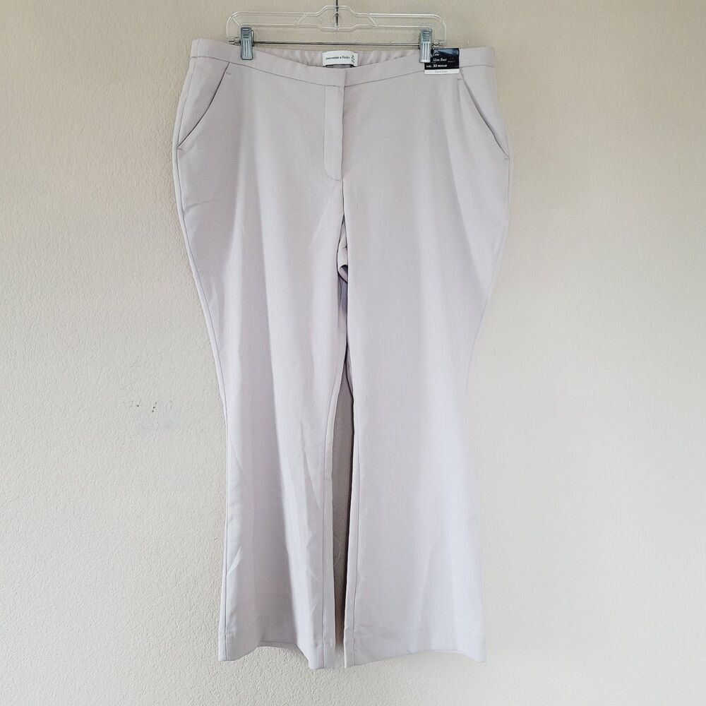 Abercrombie & Fitch Pants Curve Love Slim Boot Cut Womens 33 Beige Low Rise Nwt